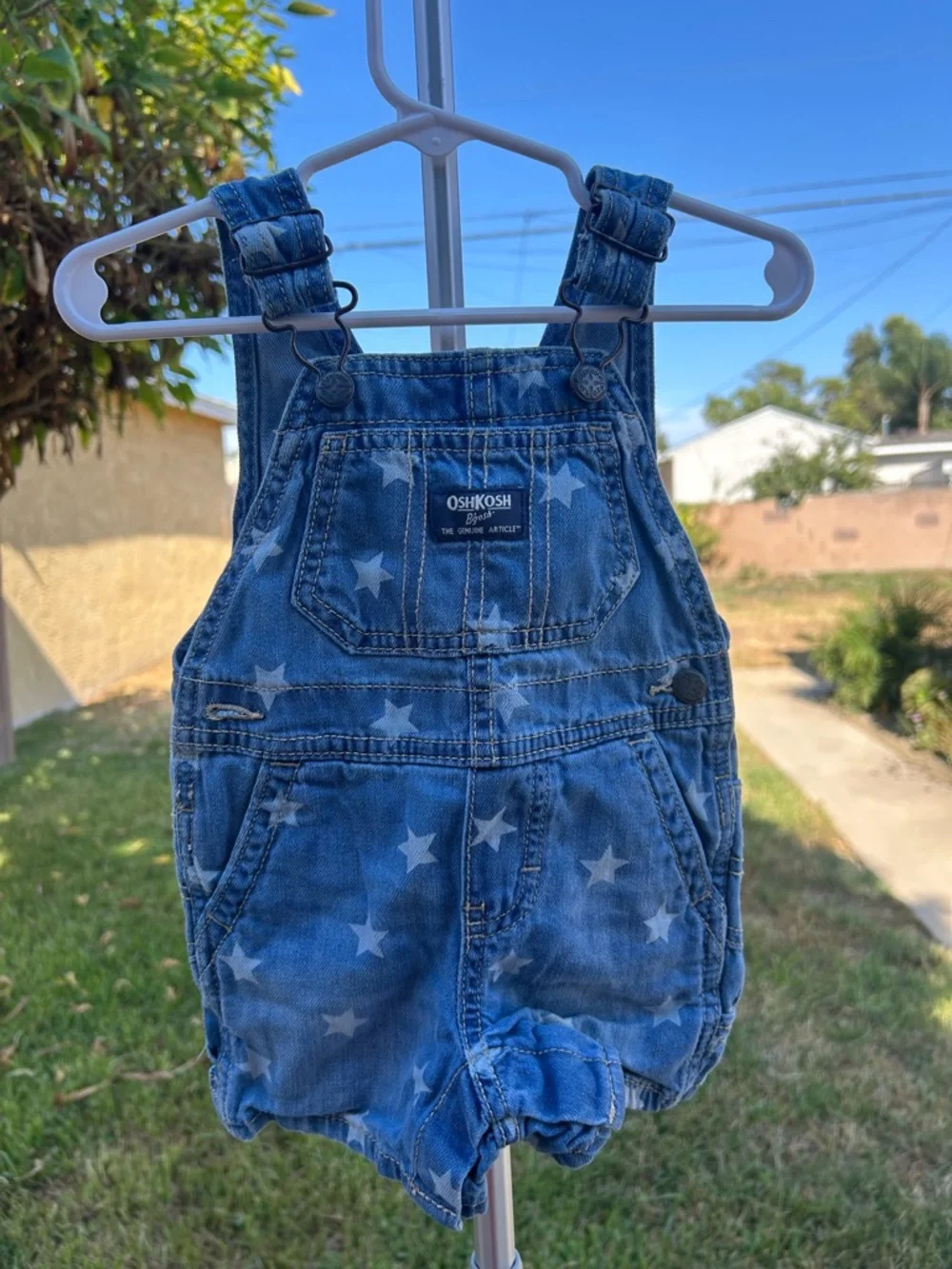 OshKosh B'gosh Denim Star-Print Shortalls in Blue